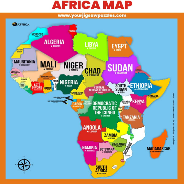 AFRICA MAP JIGSAW PUZZLE YourJigsawPuzzles
